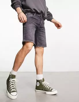 Selected Homme - Джинсовые шорты из выцветшего хлопка черного цвета