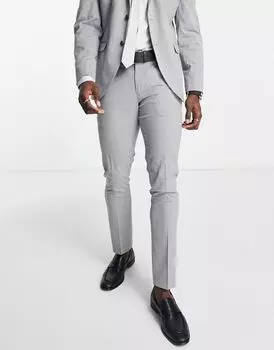 Selected Homme – костюмные брюки узкого кроя светло-серого цвета на эластичной основе