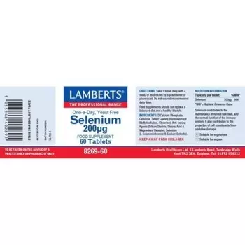 Селен 200 мкг 60 капсул, Lamberts