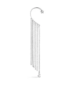 Серьга-кафф с кристаллами Jimmy Choo, серебряный