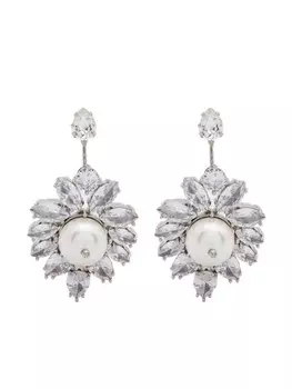 Серьги Double Ended Crystal Crest Simone Rocha, серебряный