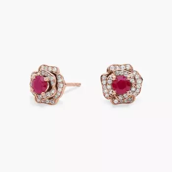Серьги-гвоздики Ruby Rose из 14-каратного розового золота Blue Nile