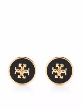 Серьги-гвоздики с логотипом Tory Burch, черный