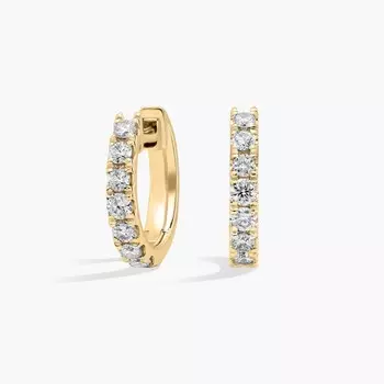 Серьги-кольца Huggie Hoop с бриллиантами 14 карат желтого цвета (1/2 карата) Blue Nile