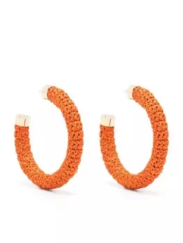 Серьги-кольца из рафии Jacquemus, оранжевый