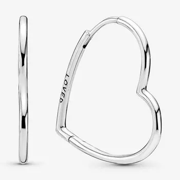 Серьги Pandora Asymmetrical Heart, серебро