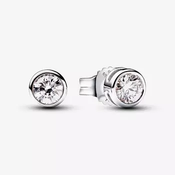 Серьги Pandora Era Lab-grown Diamond Bezel 0.30 carat tw, серебро