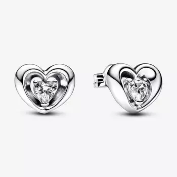 Серьги Pandora Radiant Heart & Floating Stone, серебро