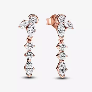 Серьги Pandora Sparkling Herbarium Cluster, розовое золото