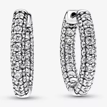 Серьги Pandora Timeless Pav Single-row, серебро