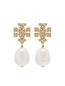 Серьги-подвески Kira с жемчугом Tory Burch, золотой