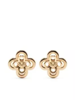 Серьги с декором Double T Tory Burch, золотой