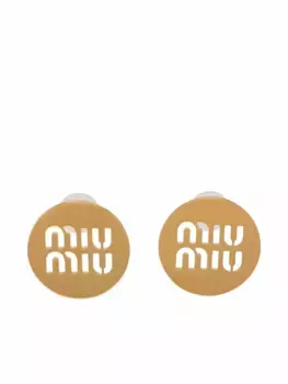Серьги с логотипом Miu MIU MIU, золотой