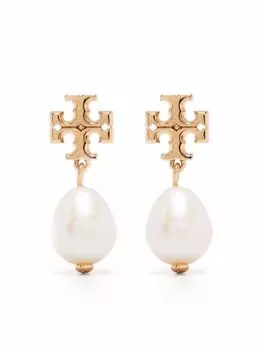 Серьги с логотипом Tory Burch, золотой