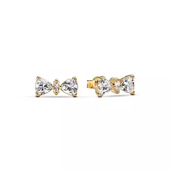 Серьги Sparkling Bow Stud Pandora, покрытие - золото
