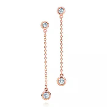 Серьги Tiffany & Co. Elsa Peretti Diamonds by the Yard, розовое золото/бриллиант