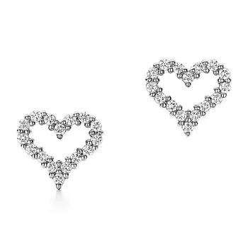 Серьги Tiffany & Co Heart, платина/бриллиант