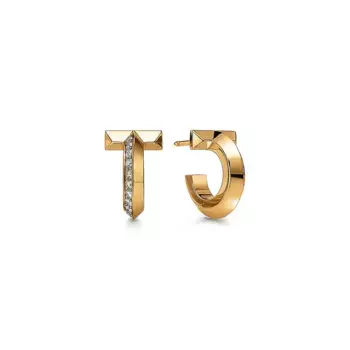 Серьги Tiffany & Co. T1 Hoop, золото/бриллиант