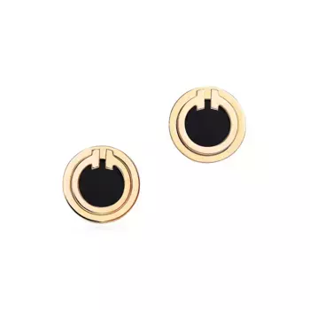 Серьги Tiffany & Co. T Black Onyx Circle, золото