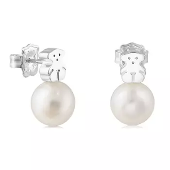 Серьги Tous Silver And Pearls TOUS Sweet Dolls Bear Motif, серебро