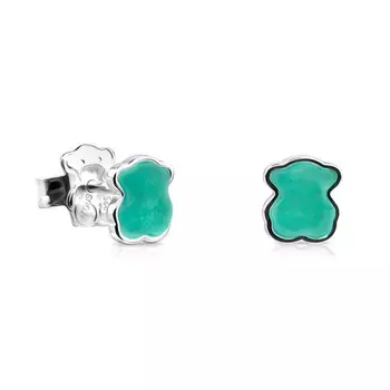 Серьги Tous Tous Color, серебро/амазонит