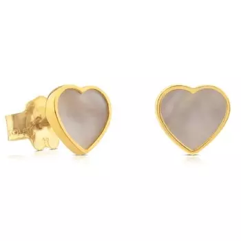 Серьги Tous Xxs Heart Mother-of-pearl, золото/перламутр
