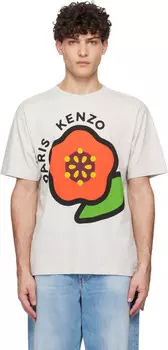 Серая футболка Paris Pop Kenzo