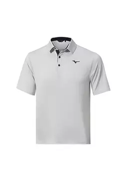 Серая футболка-поло qd comp Mizuno
