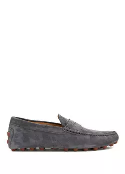 Серая мужская кожаная куртка-драйвер Tod's