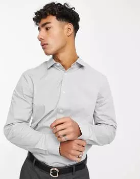 Серая рубашка классического кроя ASOS DESIGN