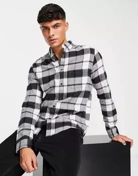 Серая рубашка в клетку ASOS DESIGN