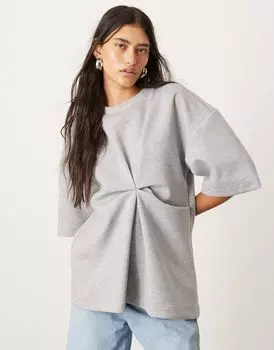 Серая структурированная футболка из трикотажного узла ASOS EDITION