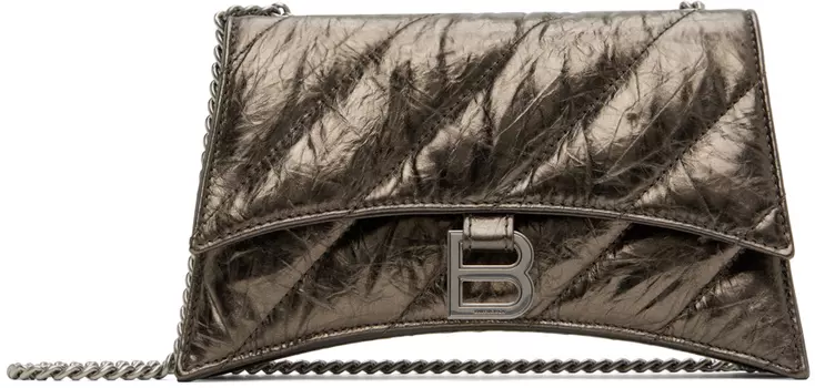 Серая сумка-цепочка XS Crush Balenciaga