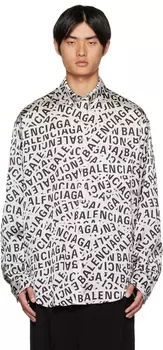 Серая свободная рубашка Balenciaga