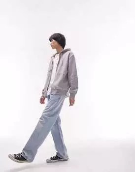 Серая толстовка на молнии Topman