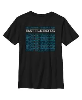 Серебристо-синяя футболка с логотипом для мальчиков Battlebots, черный