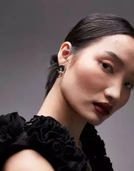 Серебристые серьги-гвоздики Topshop Emre