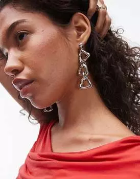 Серебристые серьги-капли Topshop Eva