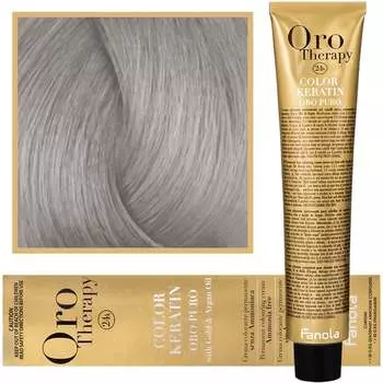 Серебро, краска для волос, 100 мл Fanola, Oro Therapy, Color Keratin Oro Puro
