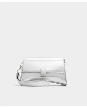 Серебряная сумочка с магнитной застежкой Aldo, серебро