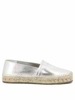 Серебряные эспадрильи Salvatore Ferragamo