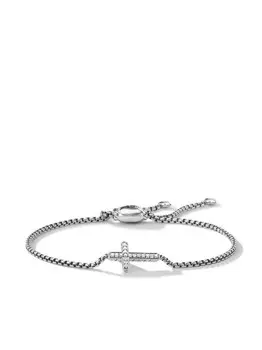 Серебряный браслет Petite Pav? Cross Chain с бриллиантами David Yurman