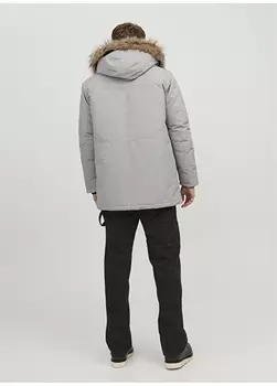 Серое мужское пальто Jack & Jones