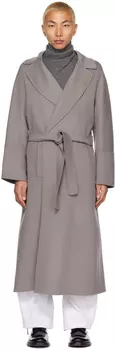 Серое пальто Elisa Max Mara