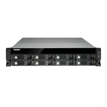 Серверное сетевое хранилище QNAP TS-853U-RP, 8 отсеков, 4 ГБ, без дисков, черный