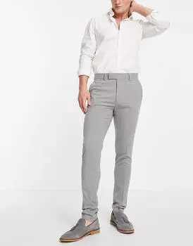 Серые элегантные брюки скинни ASOS DESIGN