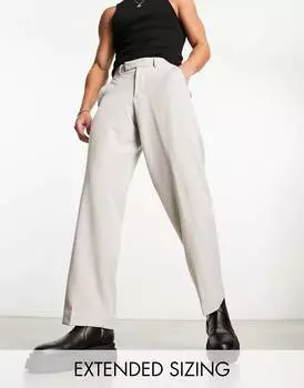 Серые элегантные широкие брюки ASOS DESIGN