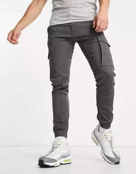 Серые брюки карго с манжетами Jack & Jones Intelligence