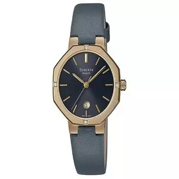 Серые кожаные часы Casio