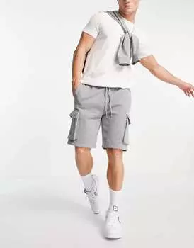 Серые шорты карго Topman